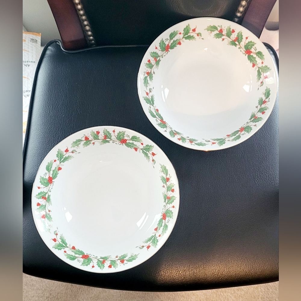 China Pearl NOEL Fine China Liling TWO (2) Vegetable Bowls 9.25" x 2.5"